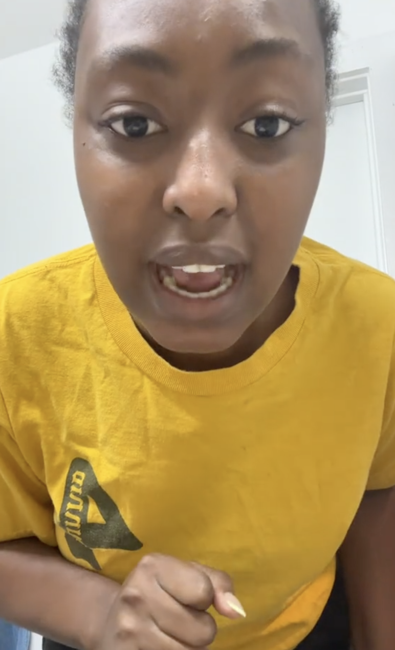 woman talking to tiktok viewers